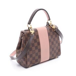Louis Vuitton Bond Brown Pink Handbag Ebene Leather Canvas Street